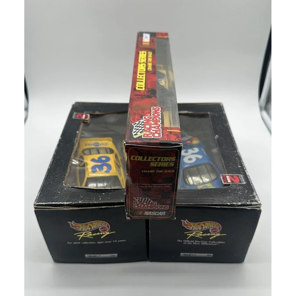 KEN SCHRADER #36 M&M'S NASCAR LOT TRANSPORTER & CARS W/MATCHING MINIS
